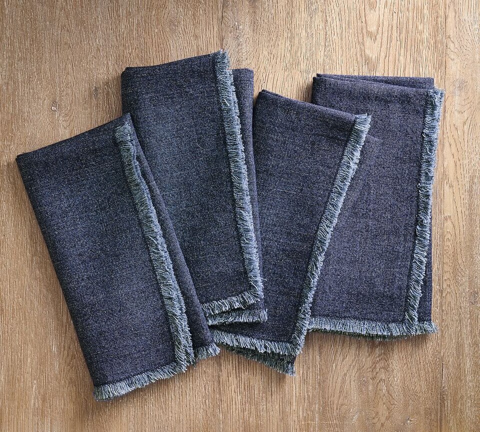 Frayed Oversized Linen Napkins Set of 4 Pottery Barn Australia